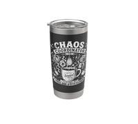 Funny Mom Chaos Coordinator Café Vino Vaso térmico de acero inoxidable de doble pared