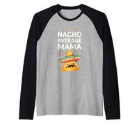 Funny Mom Fiesta Nacho Sombrero Diseño Camiseta Manga Raglan