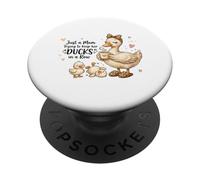 Funny Mom Just a Mom Trying to Keep Her Ducks Humor PopSockets PopGrip Adhesivo