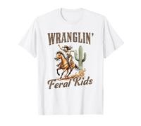 Funny Mom Riding. Western Cowboy Mama Wranglin Feral Kids Camiseta