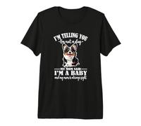 Funny Mom Says Im A Baby Welsh Black Tricolor Corgi Lover Camiseta Premium