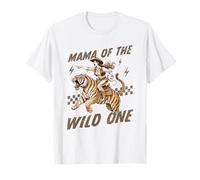 Funny Mom Tiger Riding. Western Cowboy Mama of The Wild One Camiseta