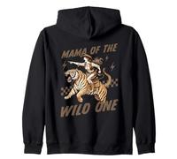 Funny Mom Tiger Riding. Western Cowboy Mama of The Wild One Sudadera con Capucha