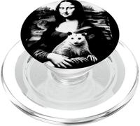 Funny Mona Lisa sosteniendo un zarigüeya PopSockets PopGrip para MagSafe