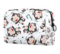 Funny Monkey Astronaut in Space - Bolsa de cosméticos para mujer, neceser de viaje, bolsa organizadora de maquillaje grande con cremallera, multicolor, 18.5x7.5x13cm/7.3x3x5.1in, Neceser