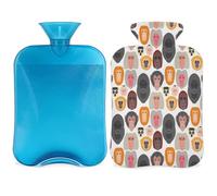Funny Monkey - Botella de agua caliente de chimpancé con tapa, 2 L, gran capacidad, bolsa de agua para noches acogedoras, alivio del dolor, espalda, cuello y hombros