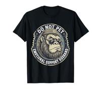 Funny Monkey Emotional Support Husband Do Not Pet Mens Fun Camiseta