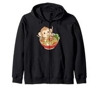 Funny Monkey Japanese Ramen Noodles Bowl Japón Zoo Boy Girl Sudadera con Capucha