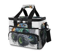 Funny Monster Truck - Bolsa térmica térmica para picnic y almuerzo, bolsa grande para playa, picnic, camping, viajes, hombres y mujeres