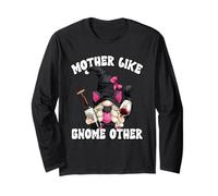 Funny Mothers Day GNOME Saying For Wine Mom and Cat Lover Manga Larga