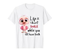 Funny Motivational Life Is Short Colorful Cute Bird Humor Camiseta