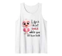 Funny Motivational Life Is Short Colorful Cute Bird Humor Camiseta sin Mangas
