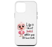 Funny Motivational Life Is Short Colorful Cute Bird Humor Carcasa para iPhone 12 Mini