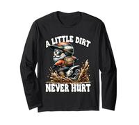 Funny Motocross Dirt Bike Saying A Little Dirt Never Hurt Manga Larga