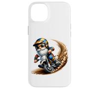 Funny Motocross Grandpa Gnome Takes A Curve On A Dirt Bike Carcasa para iPhone 14 Plus