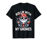 Funny Motorcycle GNOME For Biker Dad Rollin with My Gnomies Camiseta
