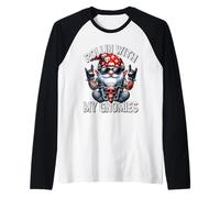 Funny Motorcycle GNOME For Biker Dad Rollin with My Gnomies Camiseta Manga Raglan