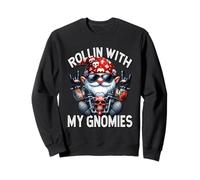 Funny Motorcycle GNOME For Biker Dad Rollin with My Gnomies Sudadera