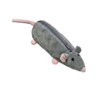 Funny Mouse Plush Pencil Case, Cute Stuffed Animal School Supplies Organize | La funda de ratón de felpa suave cuenta con una cremallera suave y un diseño alegre, sirviendo como un organizador de