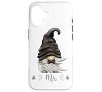 Funny Mr & Mrs GNOME For Matching Couples with GNOME Groom Carcasa para iPhone 16