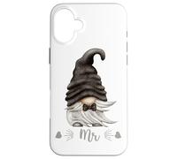 Funny Mr & Mrs GNOME For Matching Couples with GNOME Groom Carcasa para iPhone 16 Plus