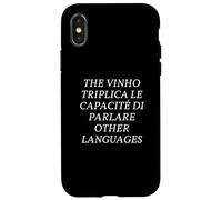 Funny Multilingual Polyglot Wine Pun English Italian Joke Carcasa para iPhone X/XS