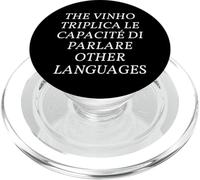 Funny Multilingual Polyglot Wine Pun English Italian Joke PopSockets PopGrip para MagSafe