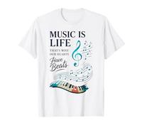 Funny Music Is Life Thats Why Our Hearts Have Beats Piano Camiseta