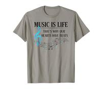 Funny Music Is Life Thats Why Our Hearts Have Beats Piano Camiseta
