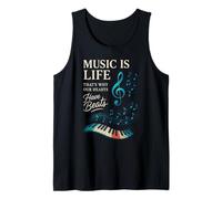Funny Music Is Life Thats Why Our Hearts Have Beats Piano Camiseta sin Mangas