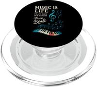 Funny Music Is Life Thats Why Our Hearts Have Beats Piano PopSockets PopGrip para MagSafe