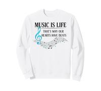 Funny Music Is Life Thats Why Our Hearts Have Beats Piano Sudadera