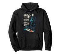 Funny Music Is Life Thats Why Our Hearts Have Beats Piano Sudadera con Capucha