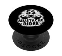 Funny Mustache Lover Beard Facial Hair Mustache Ride PopSockets PopGrip Adhesivo