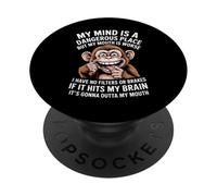 Funny My Mind Is A Dangerous Place No Filter Sarcástico Cita PopSockets PopGrip Adhesivo