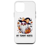 Funny My Tummy Hurts Cute Pink Ghost Boujee Halloween Coffee Carcasa para iPhone 12 Mini
