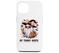 Funny My Tummy Hurts Cute Pink Ghost Boujee Halloween Coffee Carcasa para iPhone 13