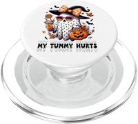 Funny My Tummy Hurts Cute Pink Ghost Boujee Halloween Coffee PopSockets PopGrip para MagSafe