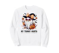 Funny My Tummy Hurts Cute Pink Ghost Boujee Halloween Coffee Sudadera