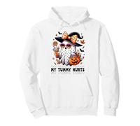 Funny My Tummy Hurts Cute Pink Ghost Boujee Halloween Coffee Sudadera con Capucha