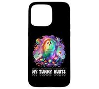 Funny My Tummy Hurts Rainbow Ghost Happy Halloween Candy Carcasa para iPhone 15 Pro MAX