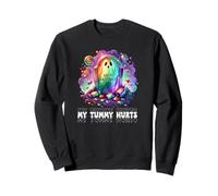 Funny My Tummy Hurts Rainbow Ghost Happy Halloween Candy Sudadera