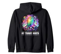 Funny My Tummy Hurts Rainbow Ghost Happy Halloween Candy Sudadera con Capucha