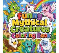 Funny Mythical Creatures Coloring Book: 40 Cute and Magical Fantasy Friends with Bold, Easy-to-Color Designs