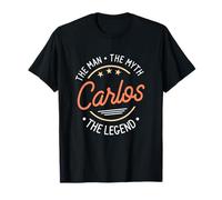 Funny Name Gift For Carlos Camiseta Hombre Manga Corta T-Shirt Negro Talla S