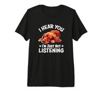 Funny Nap Hear You Not Listening Long Haired Dachshund Lover Camiseta Premium
