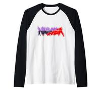 Funny Nausea Multicolores Púrpura|Rojo Camiseta Manga Raglan