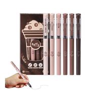 Funny Needle Tip Pens Set - 6x Fine Point Pen, Rolling Ball | Aesthetic Stationery Supplies For Boys Girls School Office Writing Smooth Ink Liquid Glide Journaling Sketching Diary Student Tool.