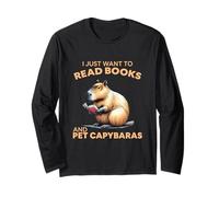 Funny Nerd Capybara Solo Quiero Leer Libros Roedor Animal Manga Larga
