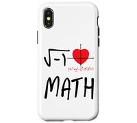 Funny Nerd I Heart Matemáticas Juego de Palabras Álgebra Profesor Estudiante Carcasa para iPhone X/XS